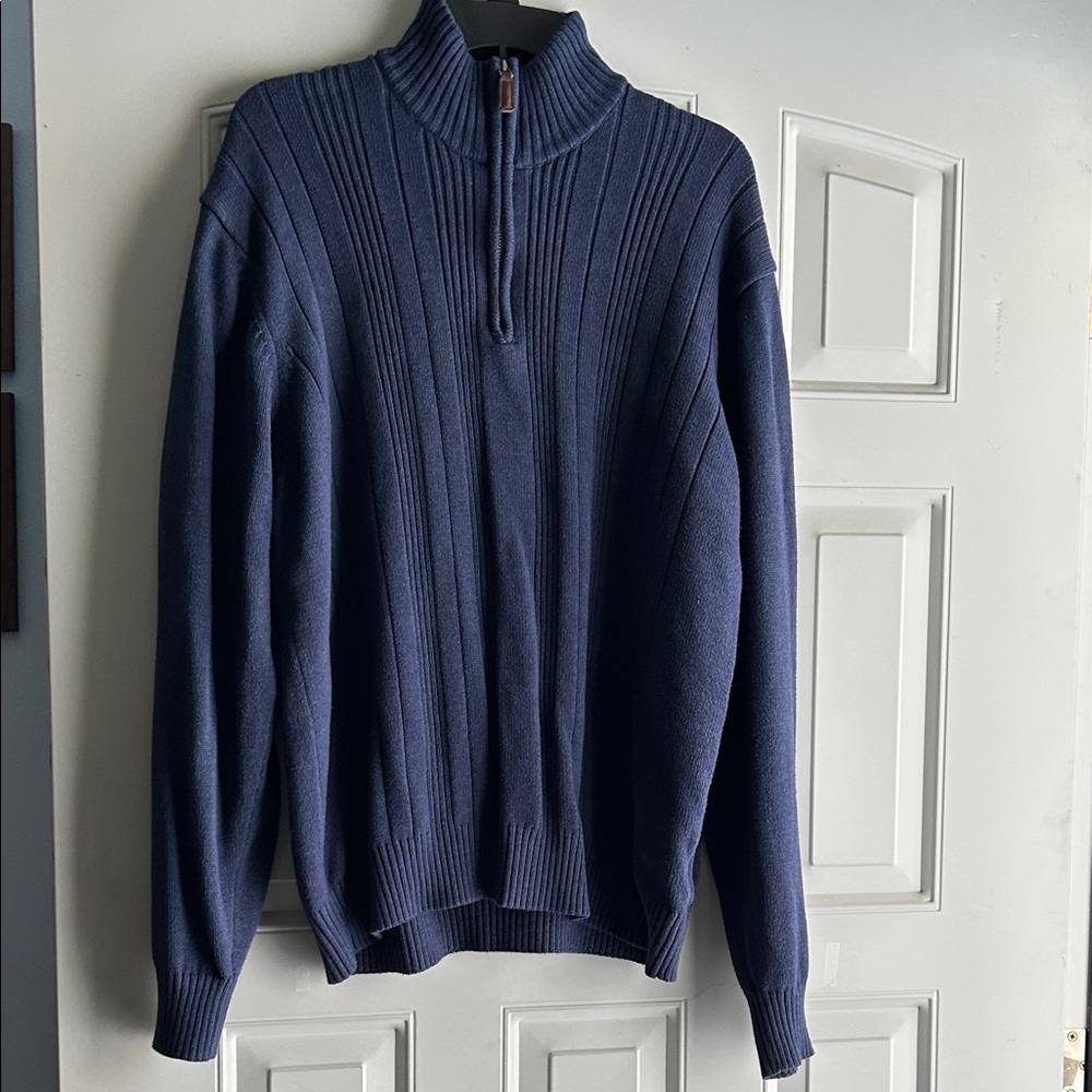 Tricots St. Raphael Men's Navy Blue Quarter -Zip Sweater - Size XXL